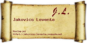 Jakovics Levente névjegykártya