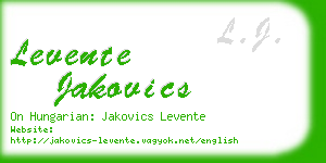 levente jakovics business card